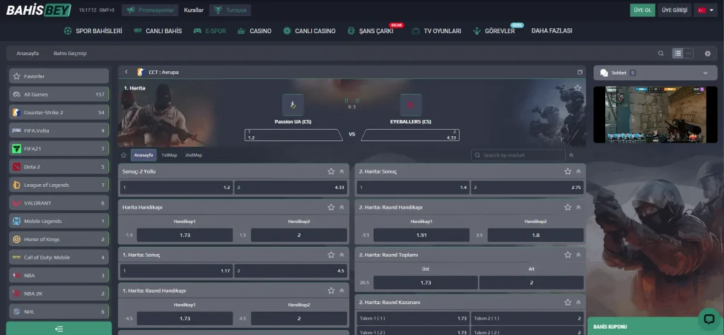 Bahisbey E-Spor Bahis Oranları ve Rehberi